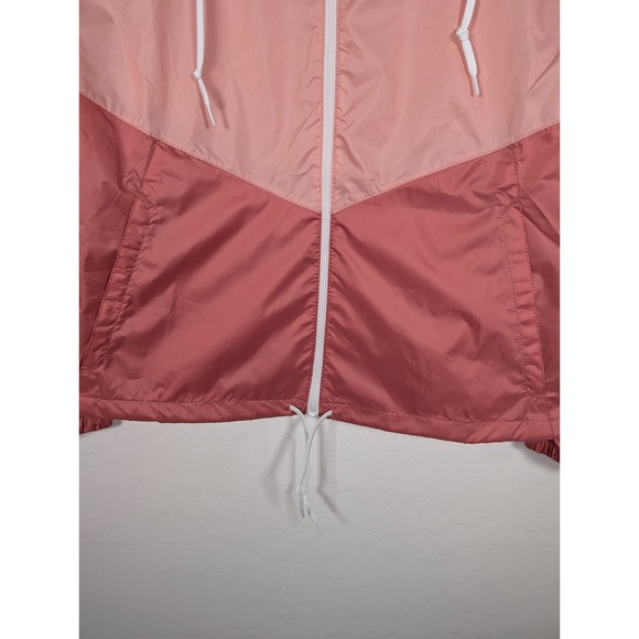 Columbia Jacket Women Medium Colorblock Pink Windbreaker Hooded Full Zip Pockets - Picture 7 of 12